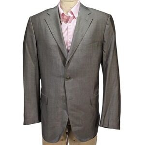 Corneliani Men's Grey Wool Silk Blazer Sport Coat Jacket 56L Italy  EUC